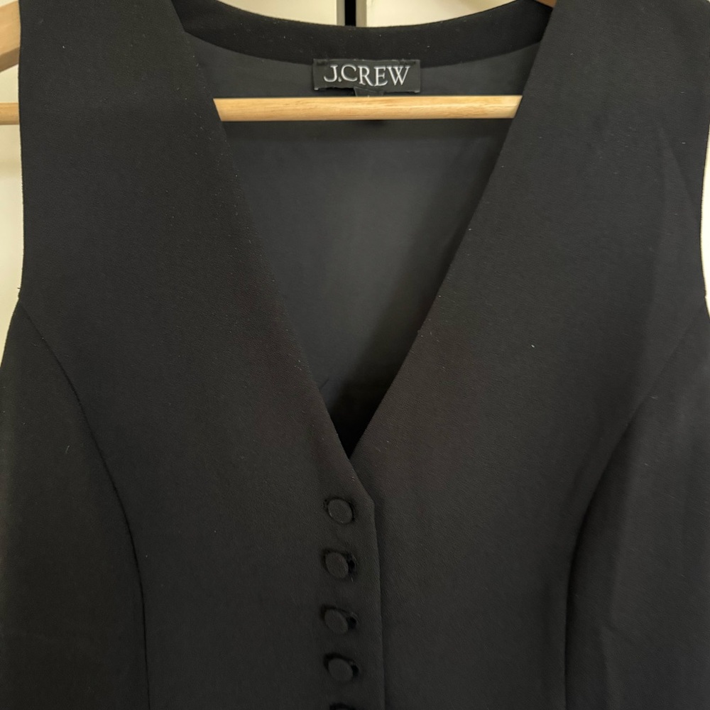 J.Crew Classic Black Buttoned Vest - Picture 7 of 10